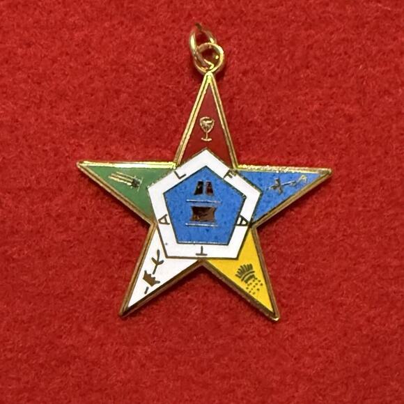 VTG Order Of The Eastern Star Pendant Freemasonry Masonic Collectible Pendant - Picture 1 of 7